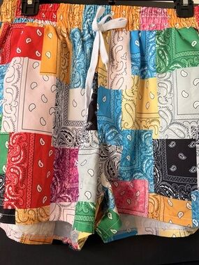 SHEIN Multicolor Patchwork Bandana Print Women’s Shorts